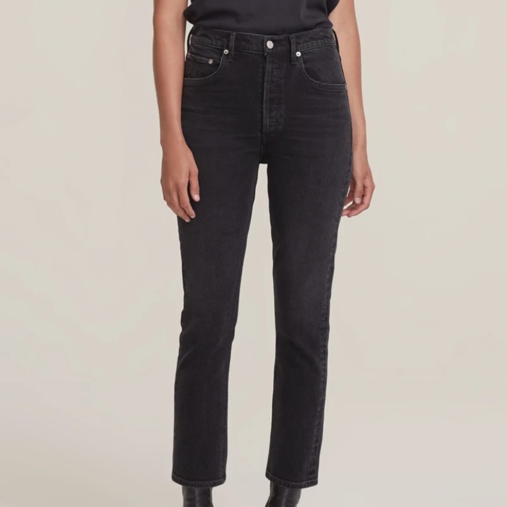 Agolde Riley high rise straight crop